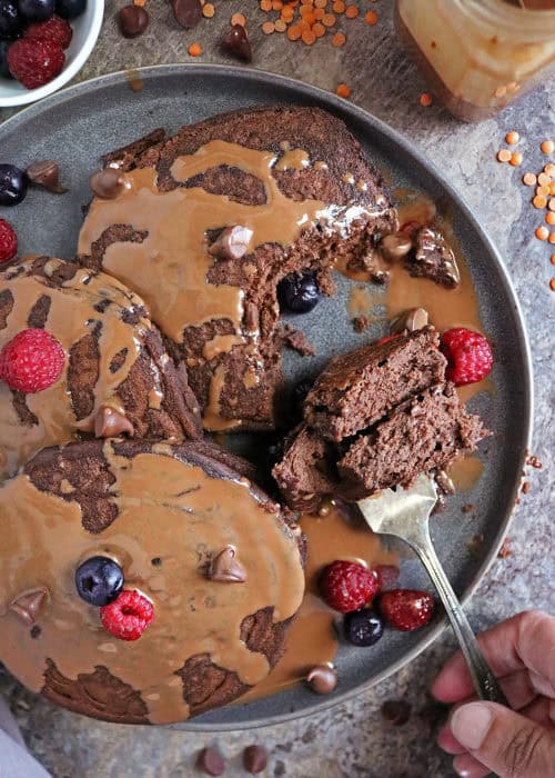 Chocolate Lentil Pancakes