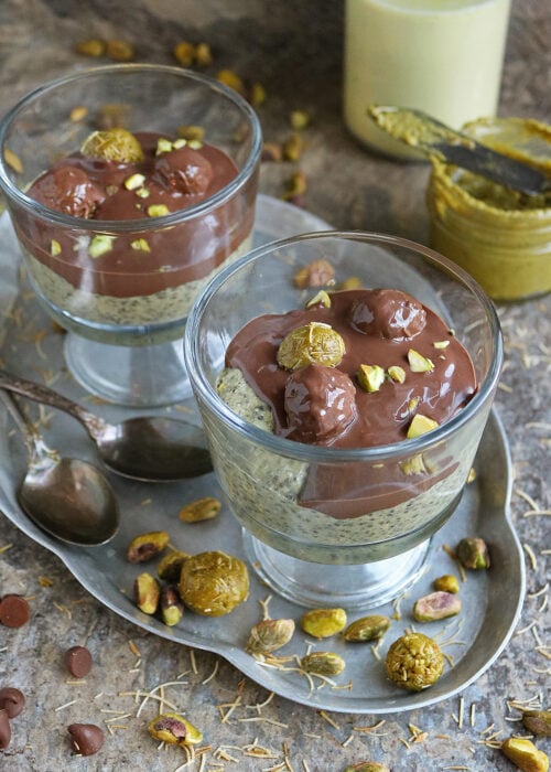 Dubai Chocolate Chia Pudding