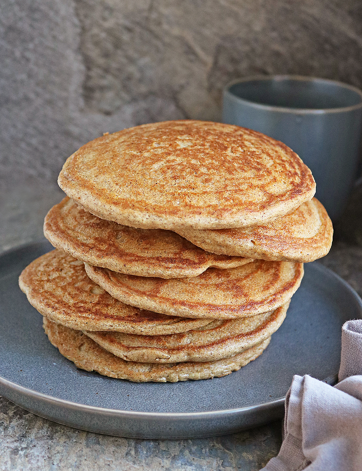 A stack of low carb delicious almond flour pancakes