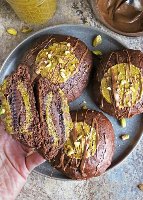 Dubai Chocolate Stuffed Muffin Tops