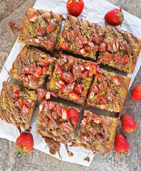 Delicious moist Dubai chocolate strawberry cake