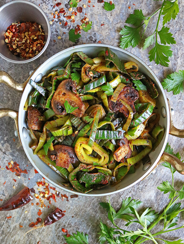 Delicious Sautéed Leeks and Mushrooms