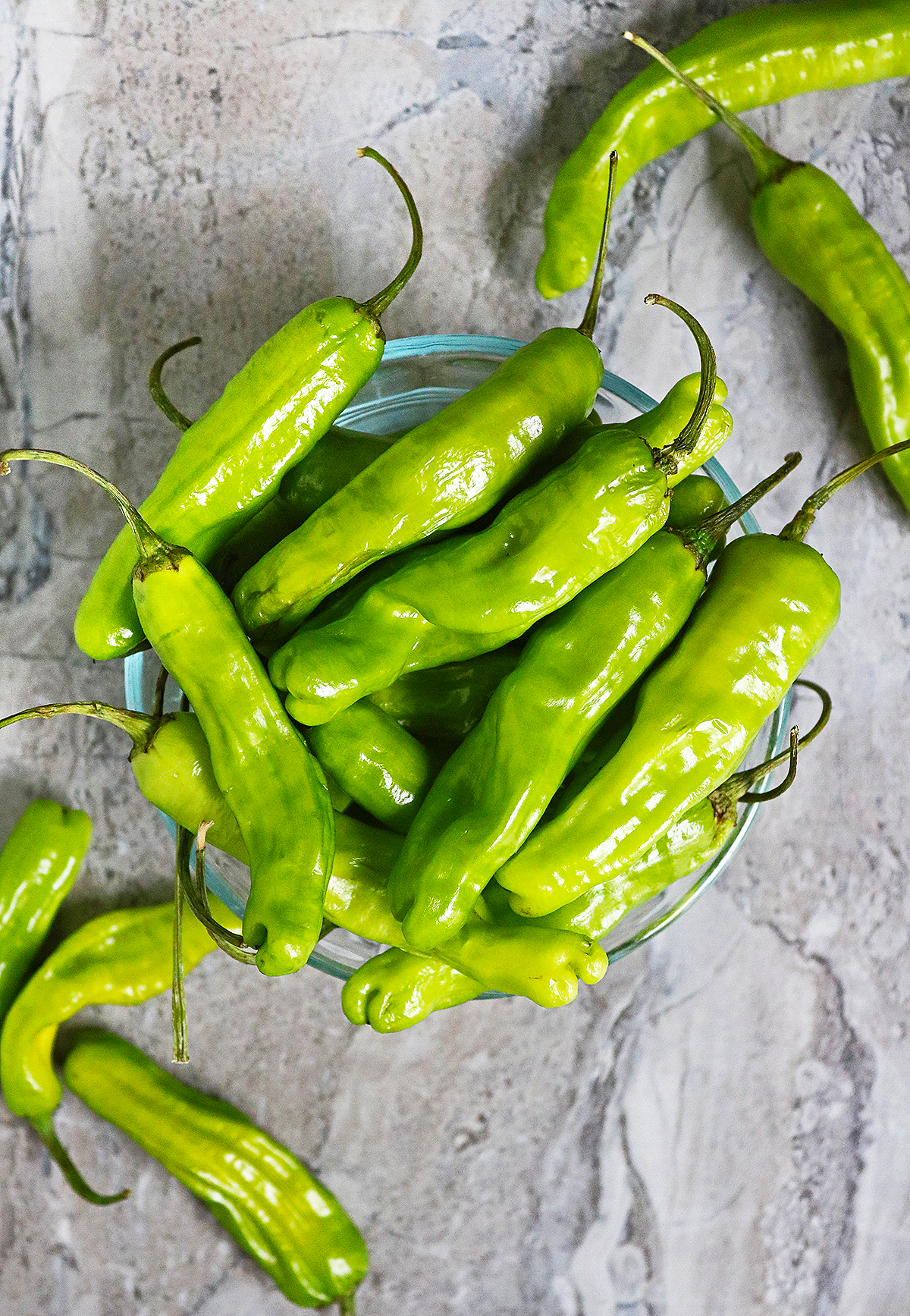 Beautiful shishito peppers