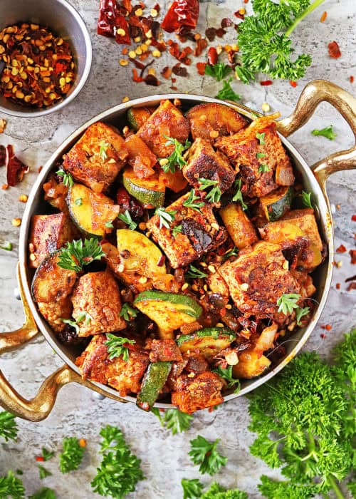 Vegan Chipotle Tofu Zucchini Recipe (with brined tofu)