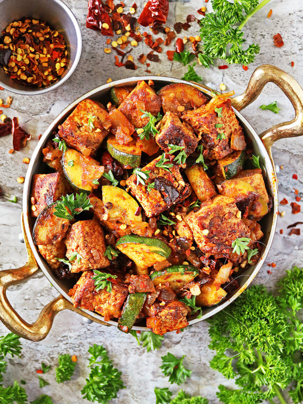 Vegan Chipotle Tofu Zucchini Recipe (with brined tofu)