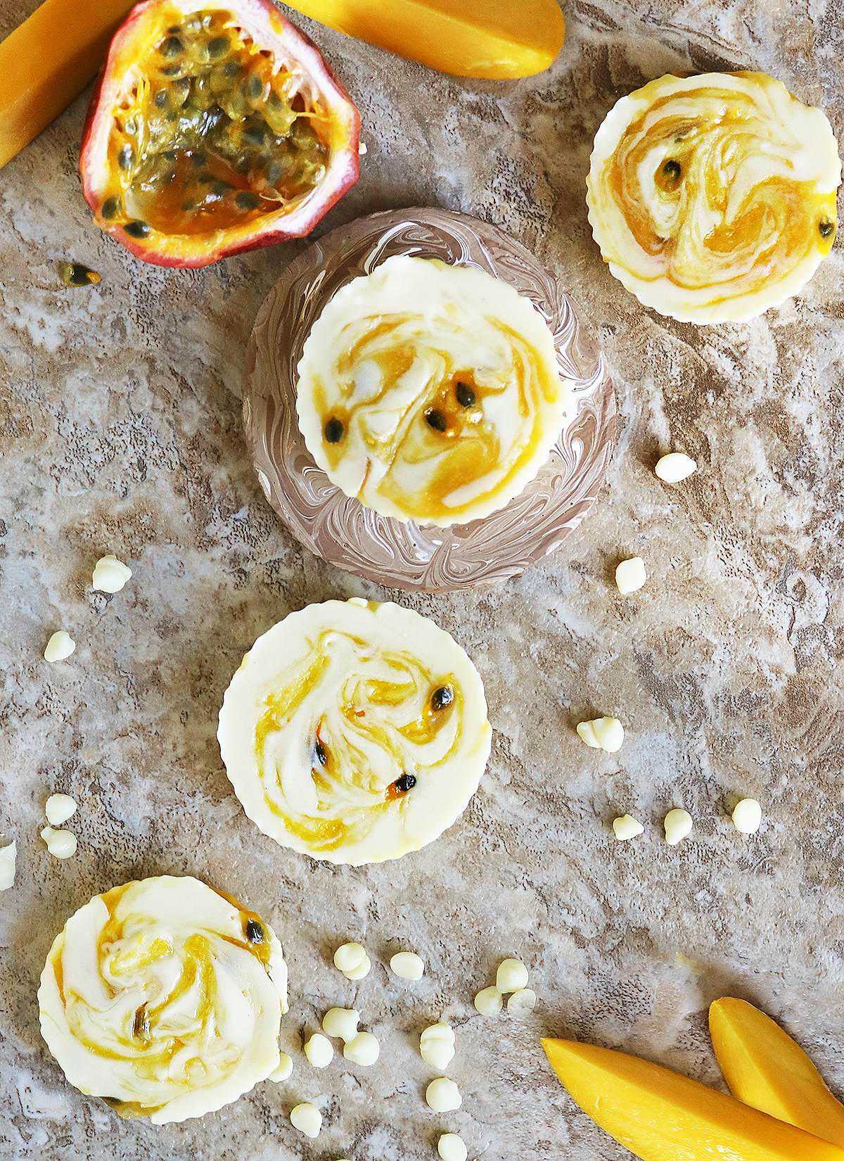 Fix Chocolatier inspired Mango Passionfruit White Chocolate Cups