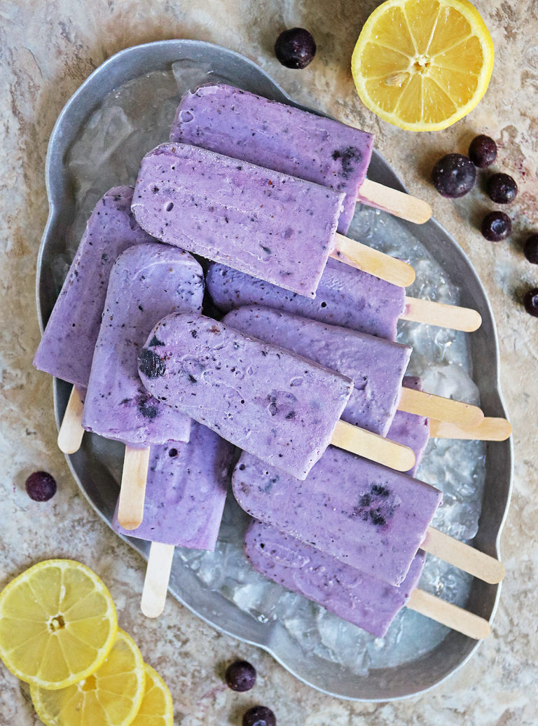 Dairy free blueberry lemon popsicles