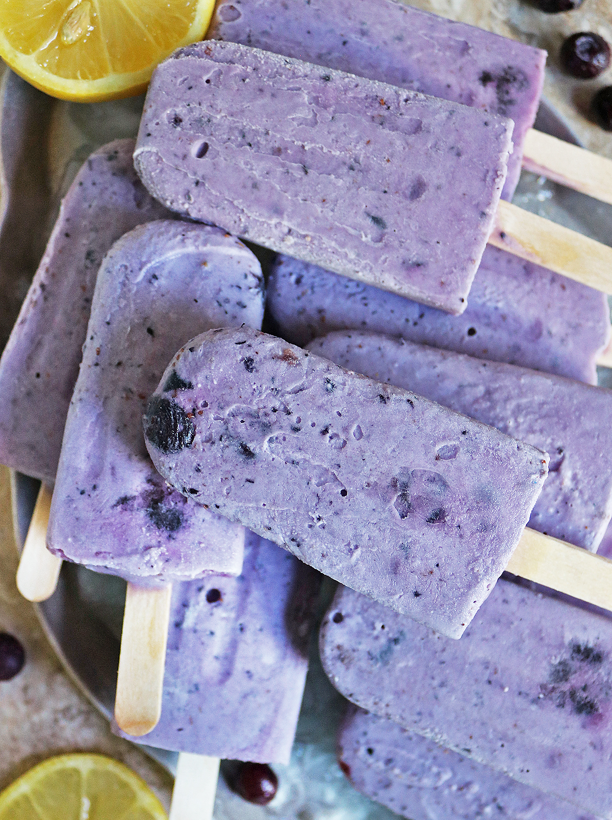 Easy Dairy free blueberry lemon popsicles