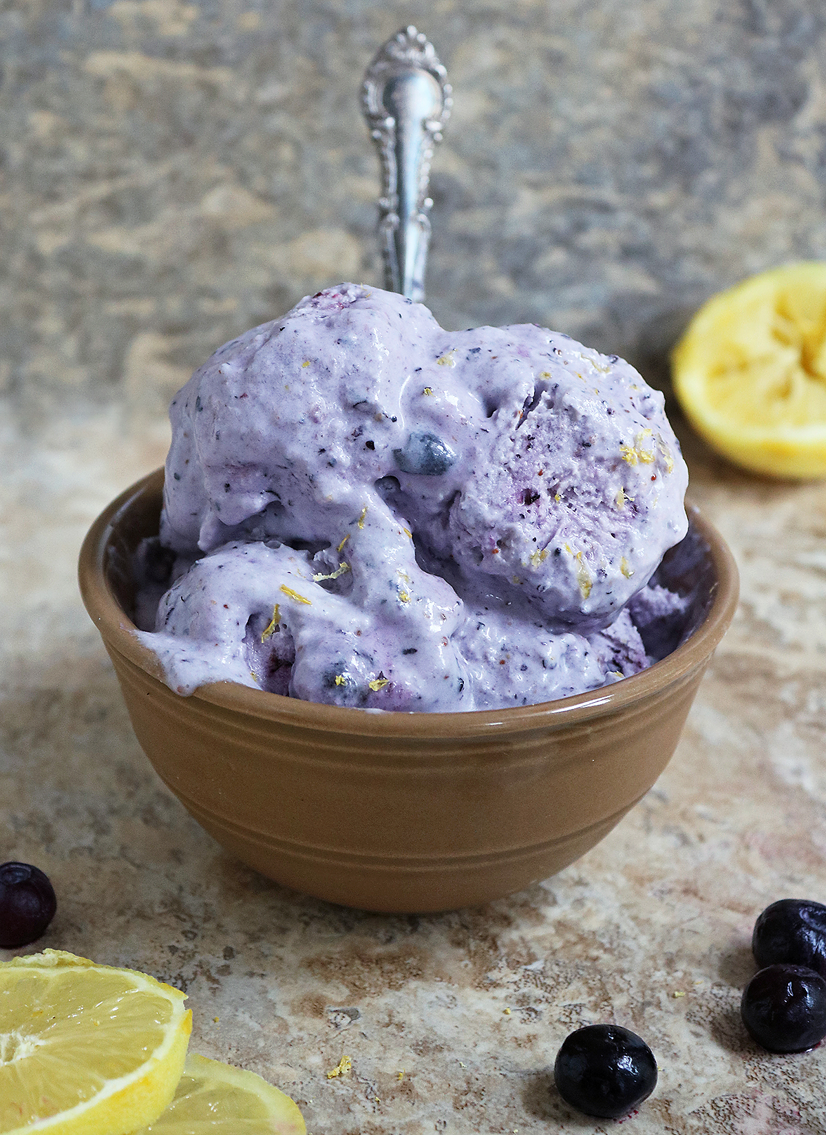 Easy dairy free blueberry lemon ice cream