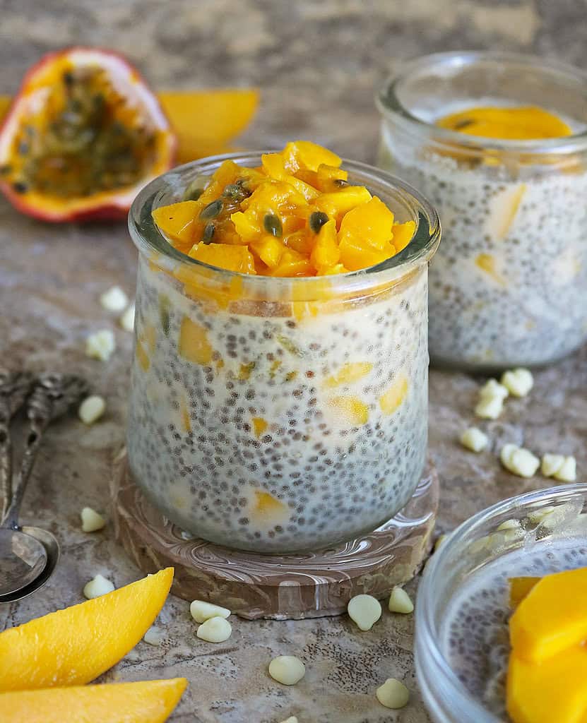 The best mango passionfruit chia pudding