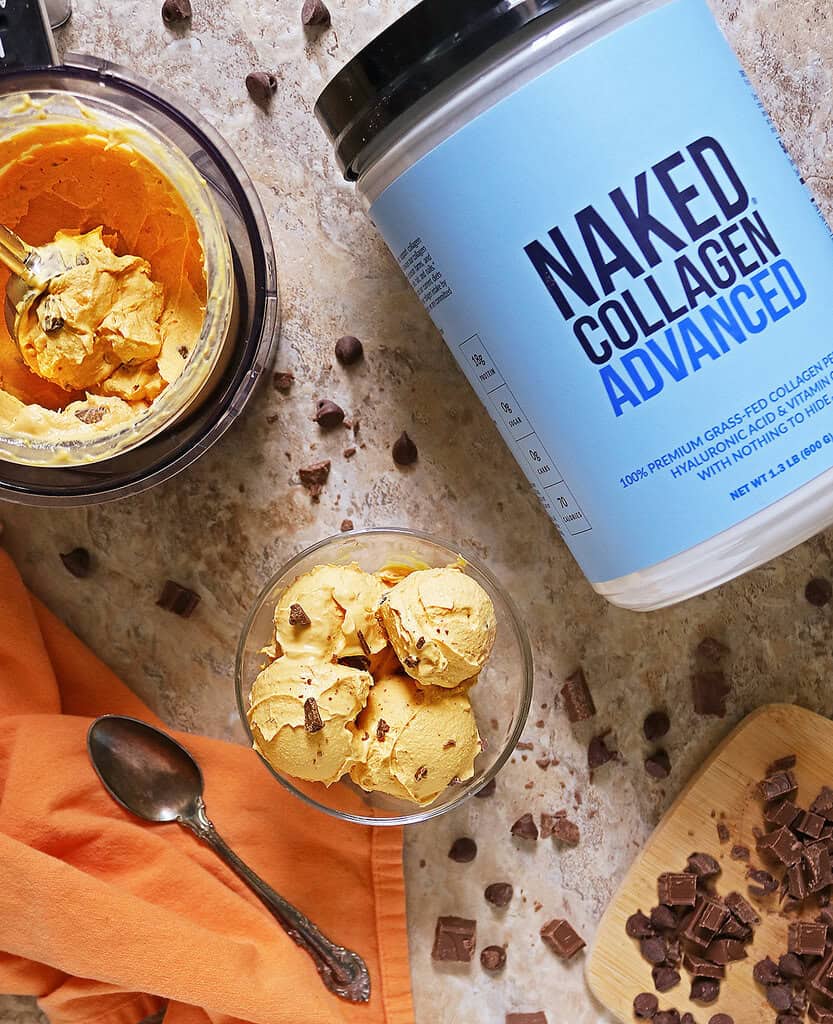 Dairy free pumpkin ice cream with Naked Collagen