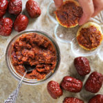 Tasty Easy Chutney made with Chinese Jujube Fruit smeared on a cracker.