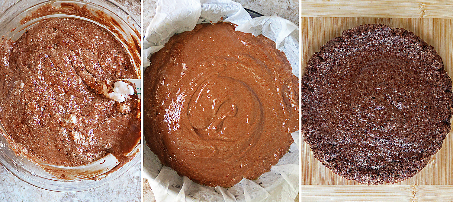 steps 5 and 6 to making this easy chocolate cake