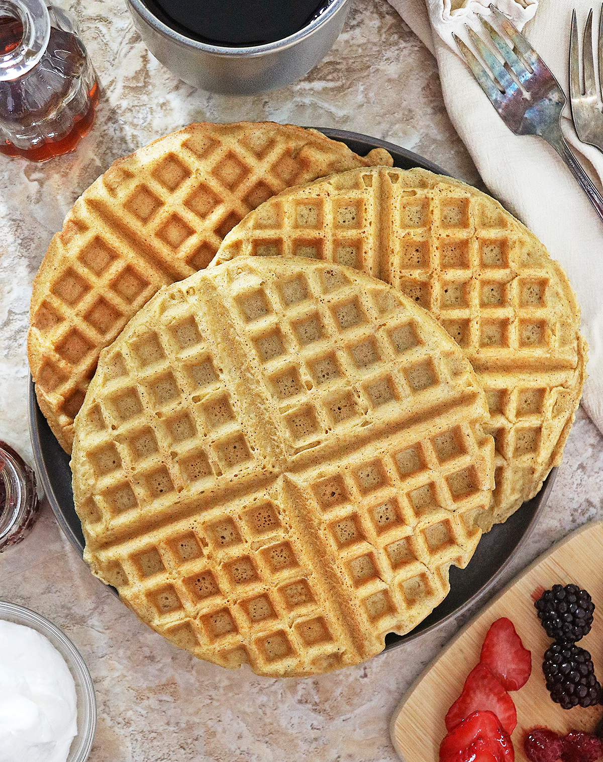 Keto dairy-free almond flour waffles