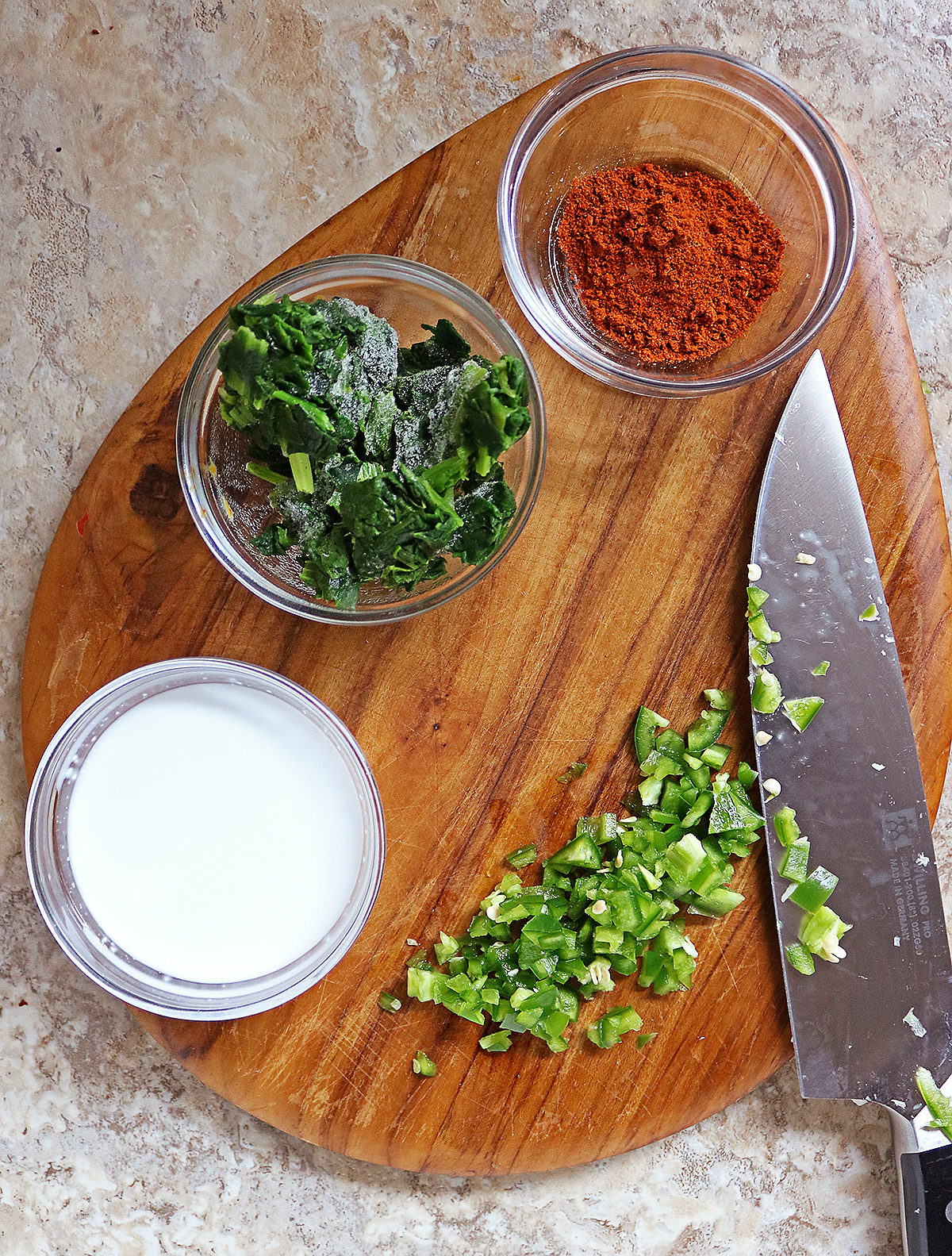 Chopping up the jalapeno