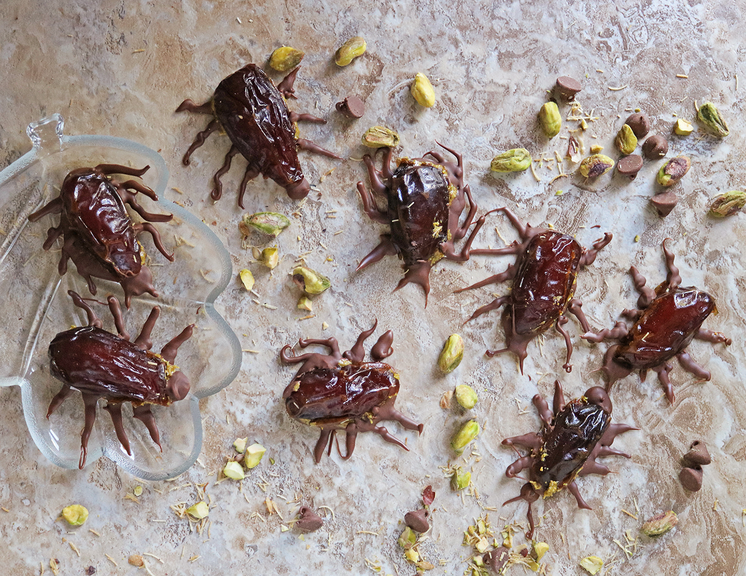 Easy Messy Dubai Chocolate Cockroaches