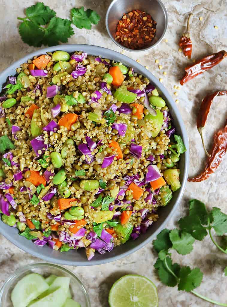 Easy Mung Bean Quinoa and Vegetables