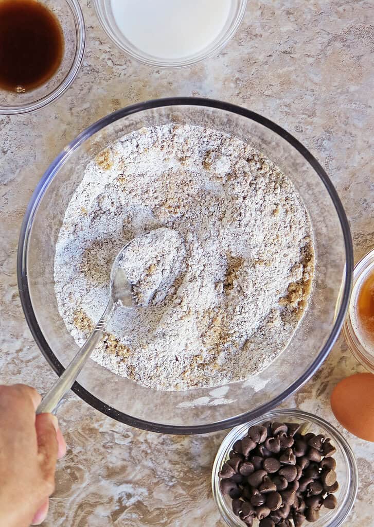 Mixing the dry ingredients together