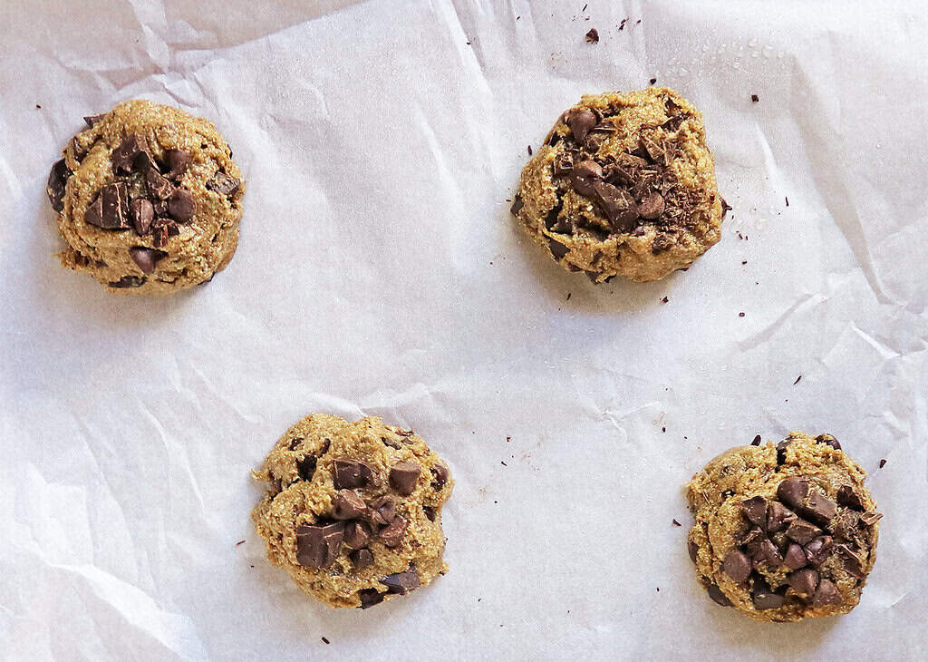 Muffin top mixture ready to bake.