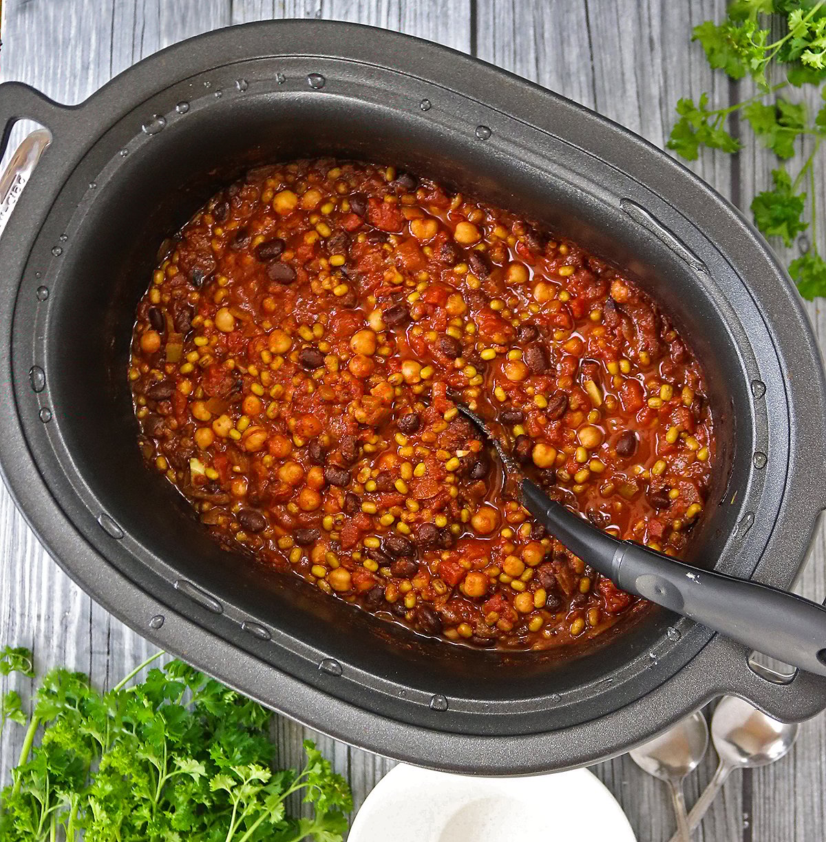 Slow-Cooker Bean Stew in a slow cooker