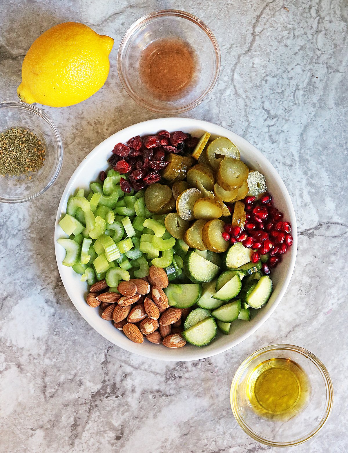 Making this easy salad and the 4 ingredient dressing for it.