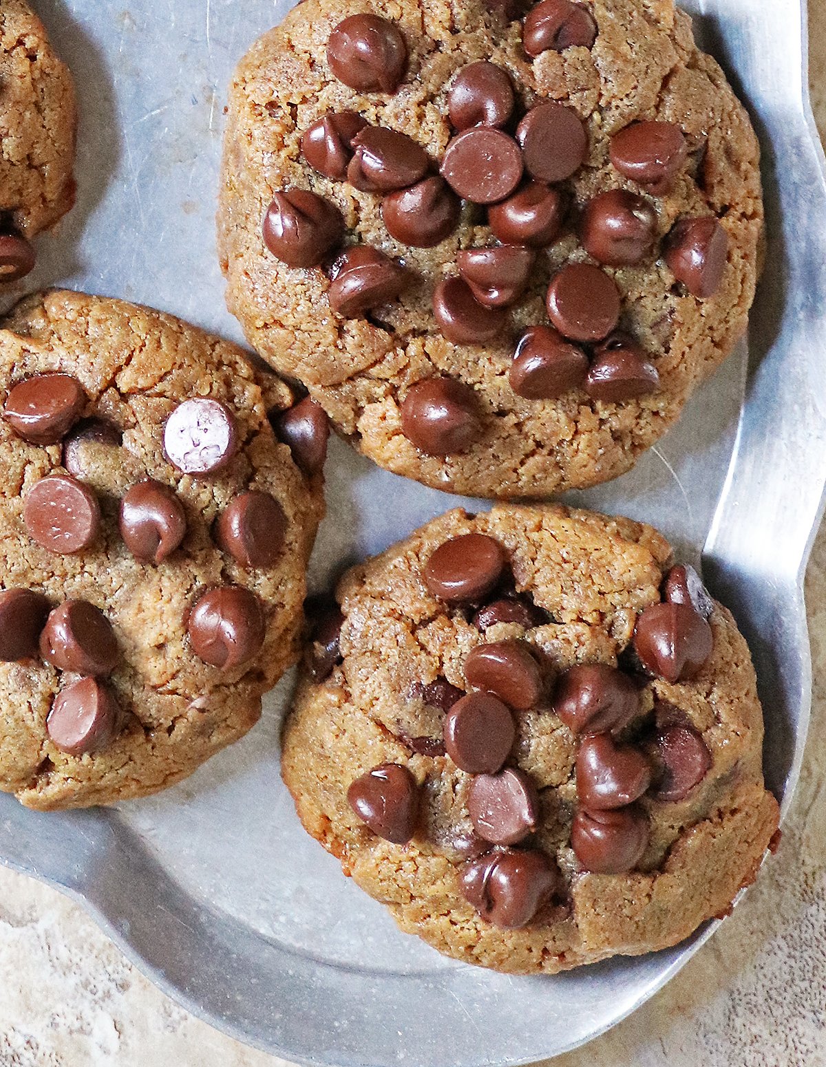 My favorite Flourless Peanut Butter Chocolate Chip Cookies