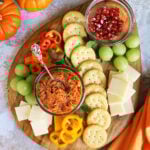 Pumpkin chutney on a charcuterie board