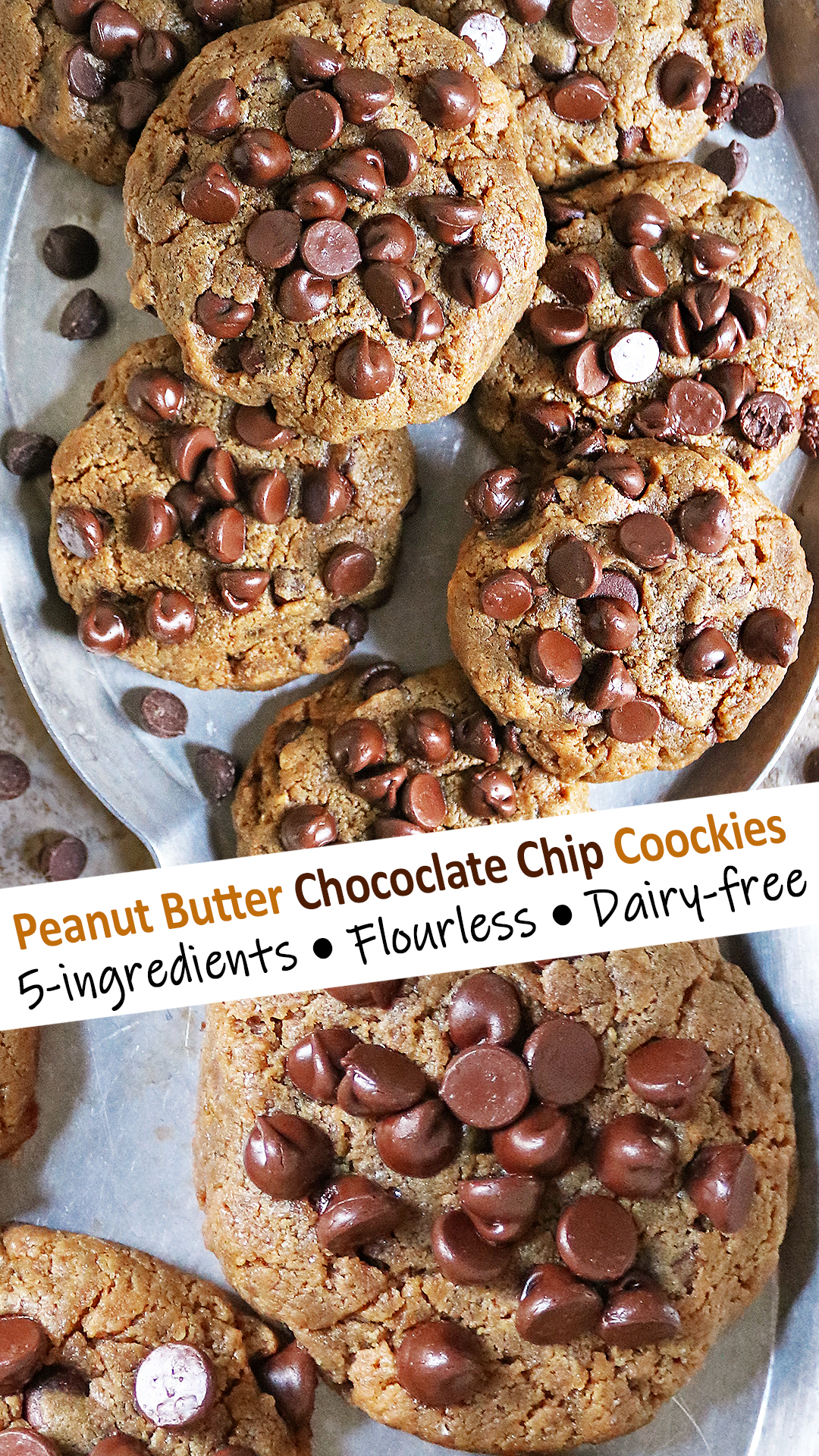 Flourless Peanut Butter Chocolate Chip Cookies - Savory Spin