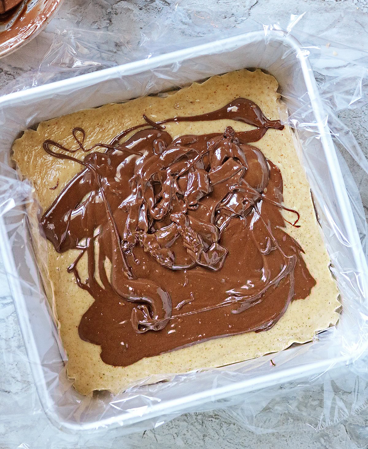 Adding chocolate on top