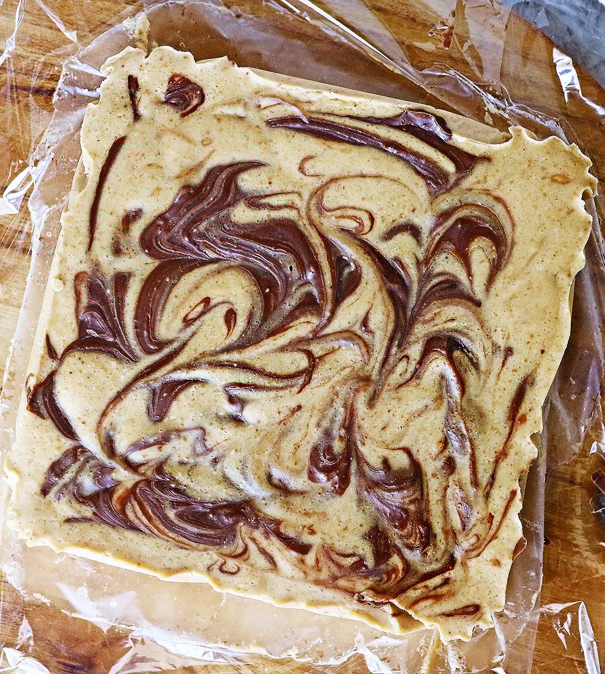 Dairy-free peanut butter chocolate fudge swirled and chilled