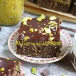 Easy Dubai chocolate blended baked oats