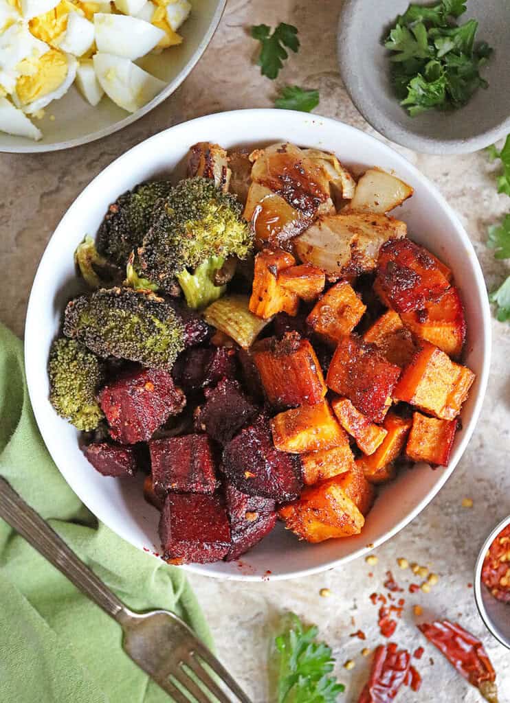 Easy delicious Oven Roasted Vegetable Christmas Salad