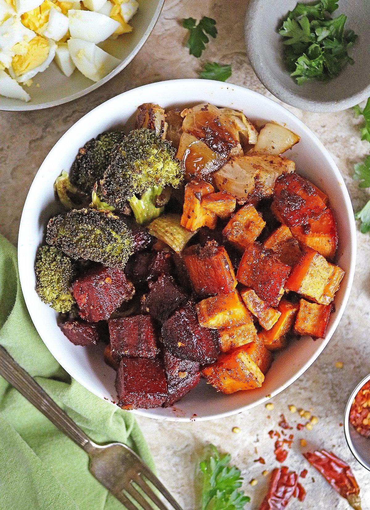 Easy delicious Oven Roasted Vegetable Christmas Salad
