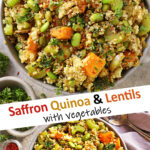 Easy Saffron Quinoa Lentils with Vegetables