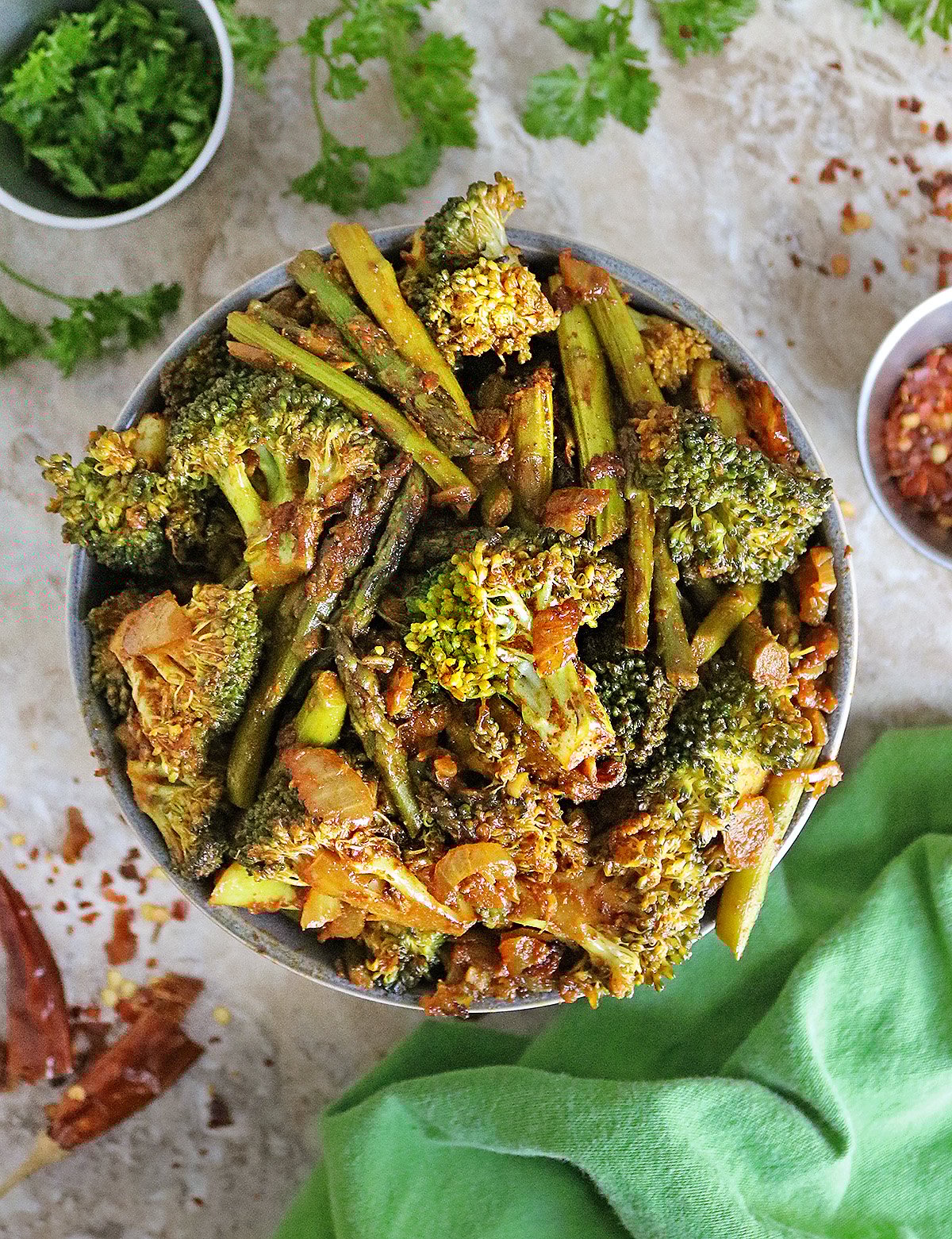 The best sauteed broccoli and asparagus.