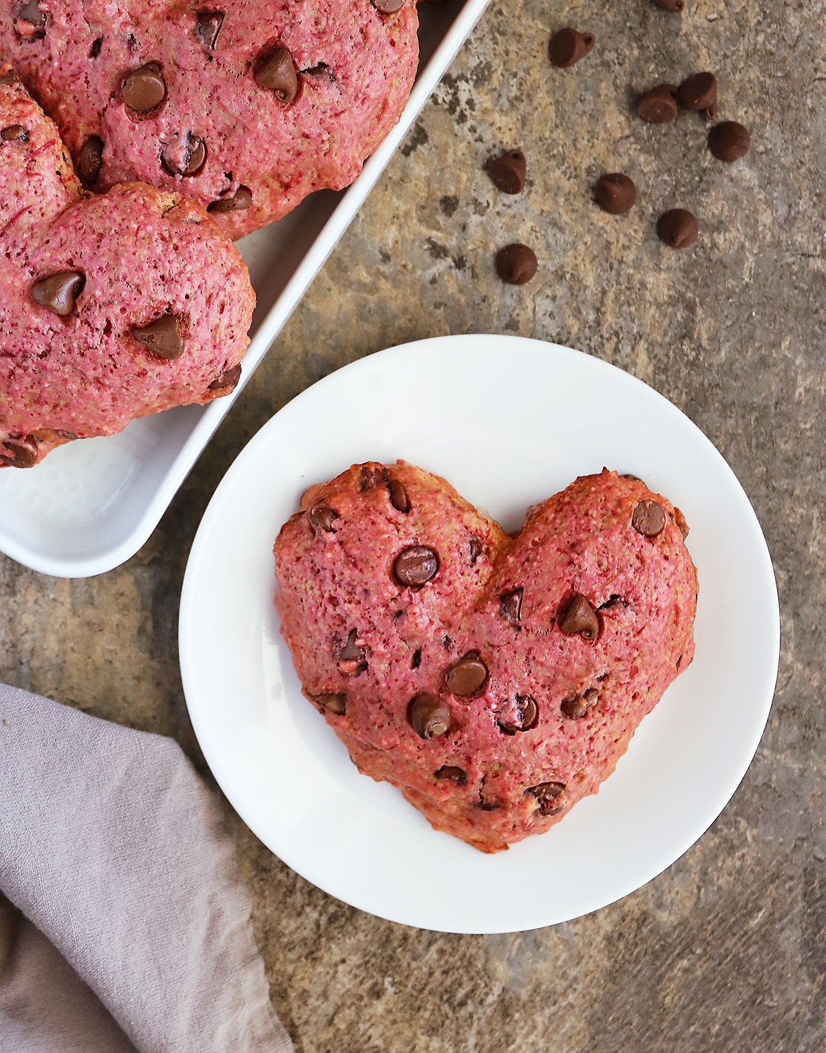 Easy fun muffin tops for Valentine's Day on a small plate