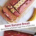 Beet Banana nut bread - a unique banana bread recipe.