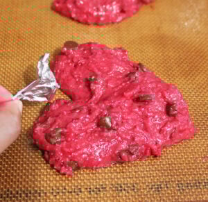 Keeping the heart shaped muffin tops shaped while they bake
