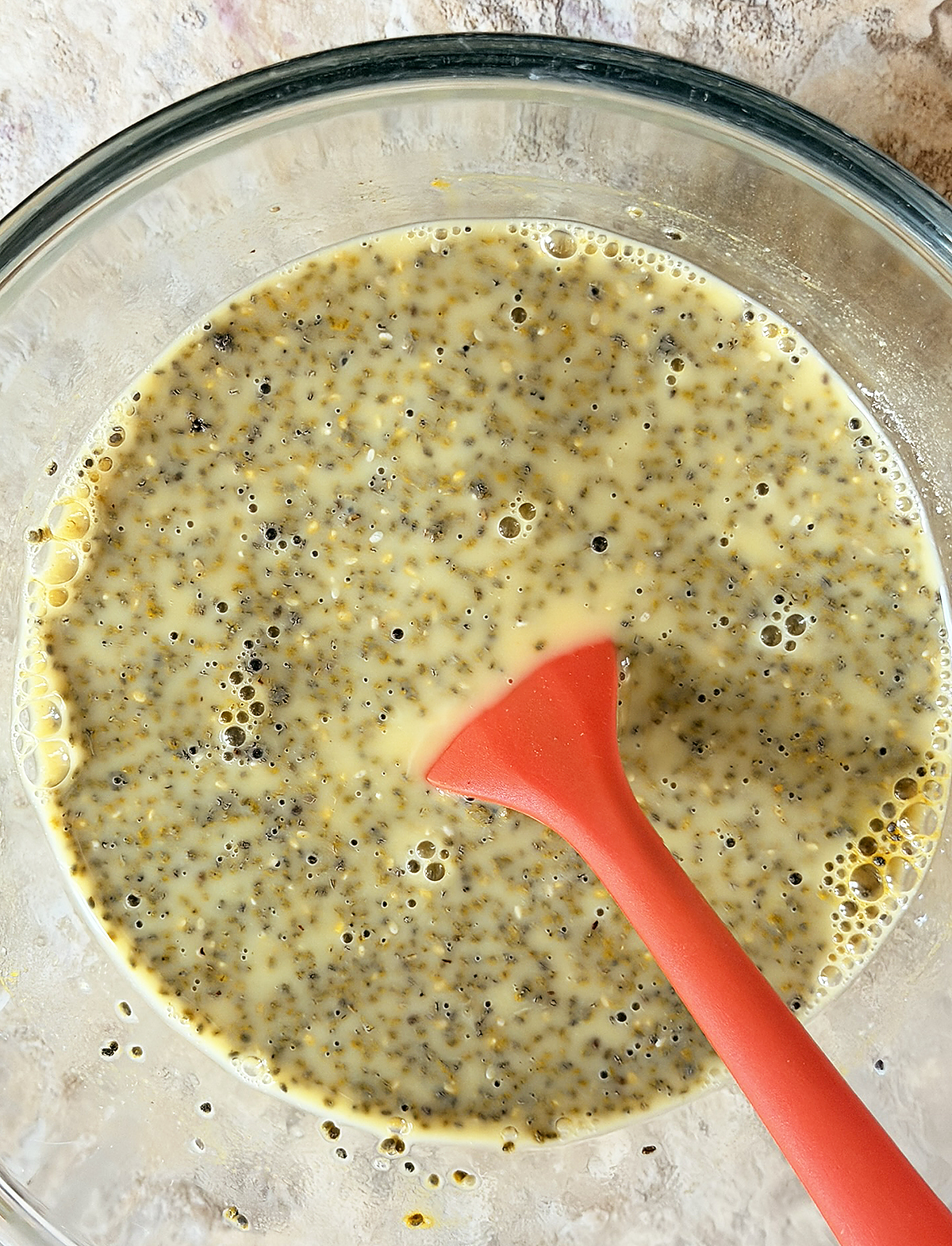 Mixing the ingredients together