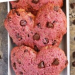 Easy Beet Chocolate Chip Muffin Tops (Naturally Colored!)