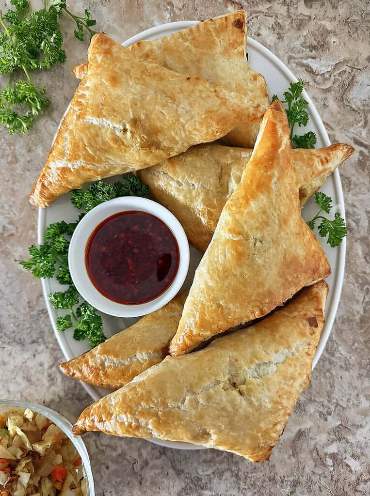 A plate full of delicious cabbage puffs