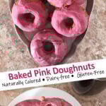 Naturally Colored Gluten-Free Baked Pink Doughnuts