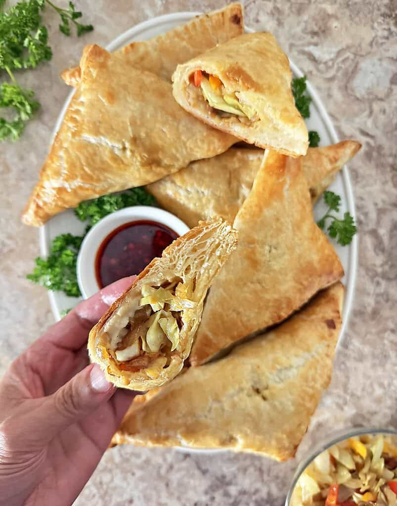 Hummus and Cabbage Puffs