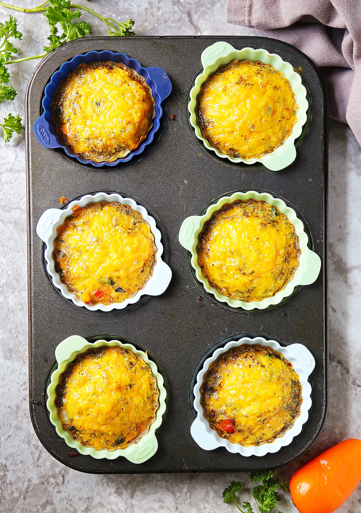 Just out of the oven turmeric egg bites