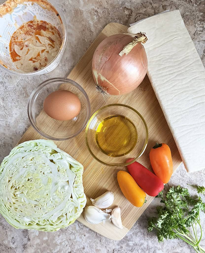 ingredients to make cabbage puffs
