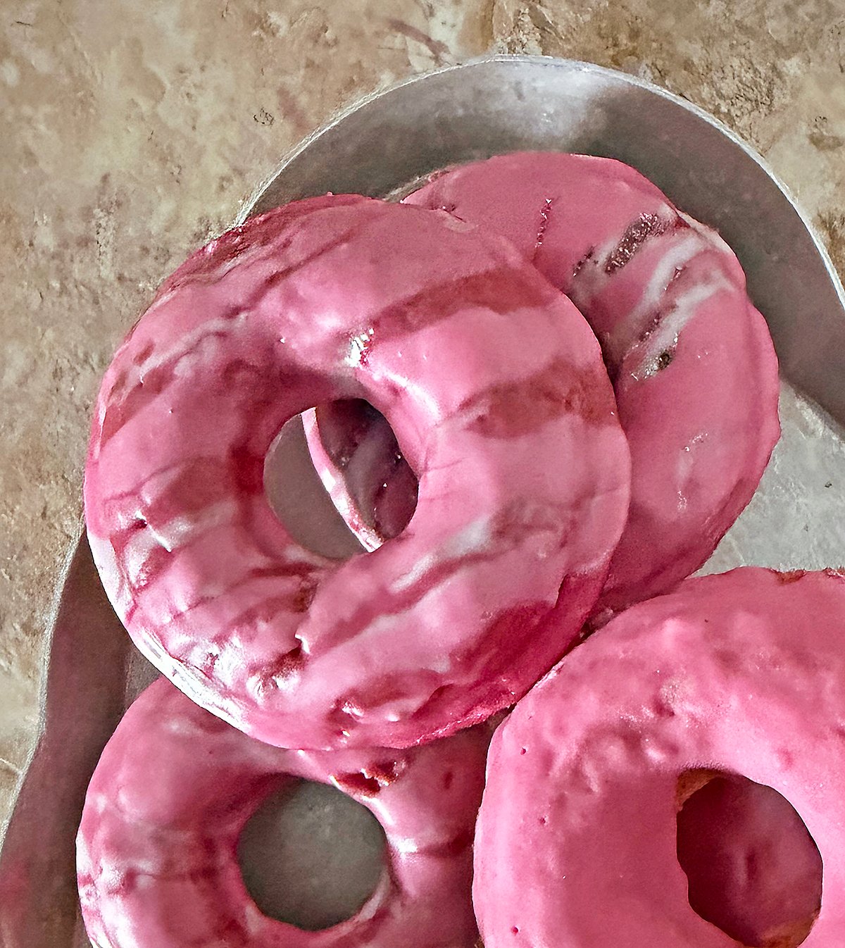pink donuts without any food coloring
