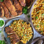 Crispy Chicken with Cabbage and Chickpea Meal