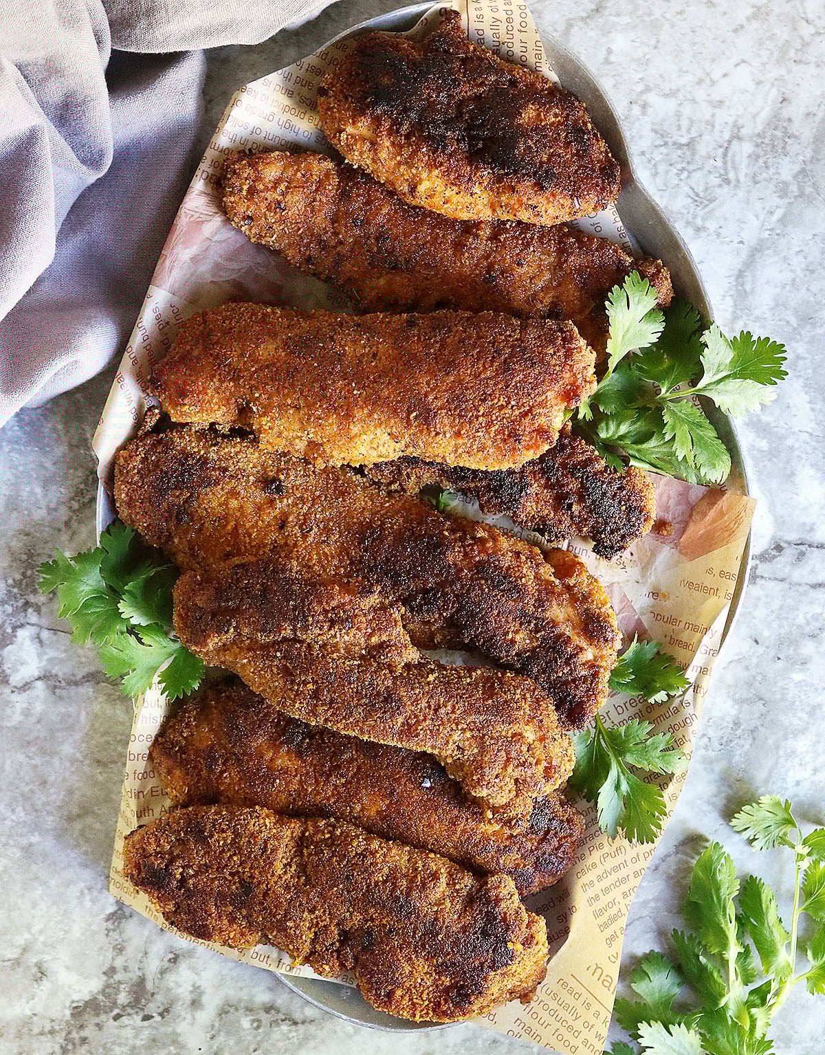 Harissa spiced, almond flour coated, chicken tenders
