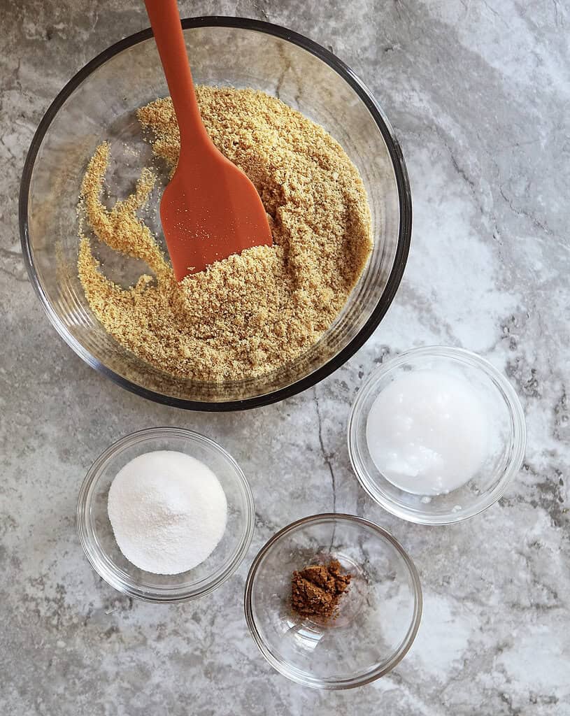 Ingredients to make a sugar free crust for this tasty barney pie