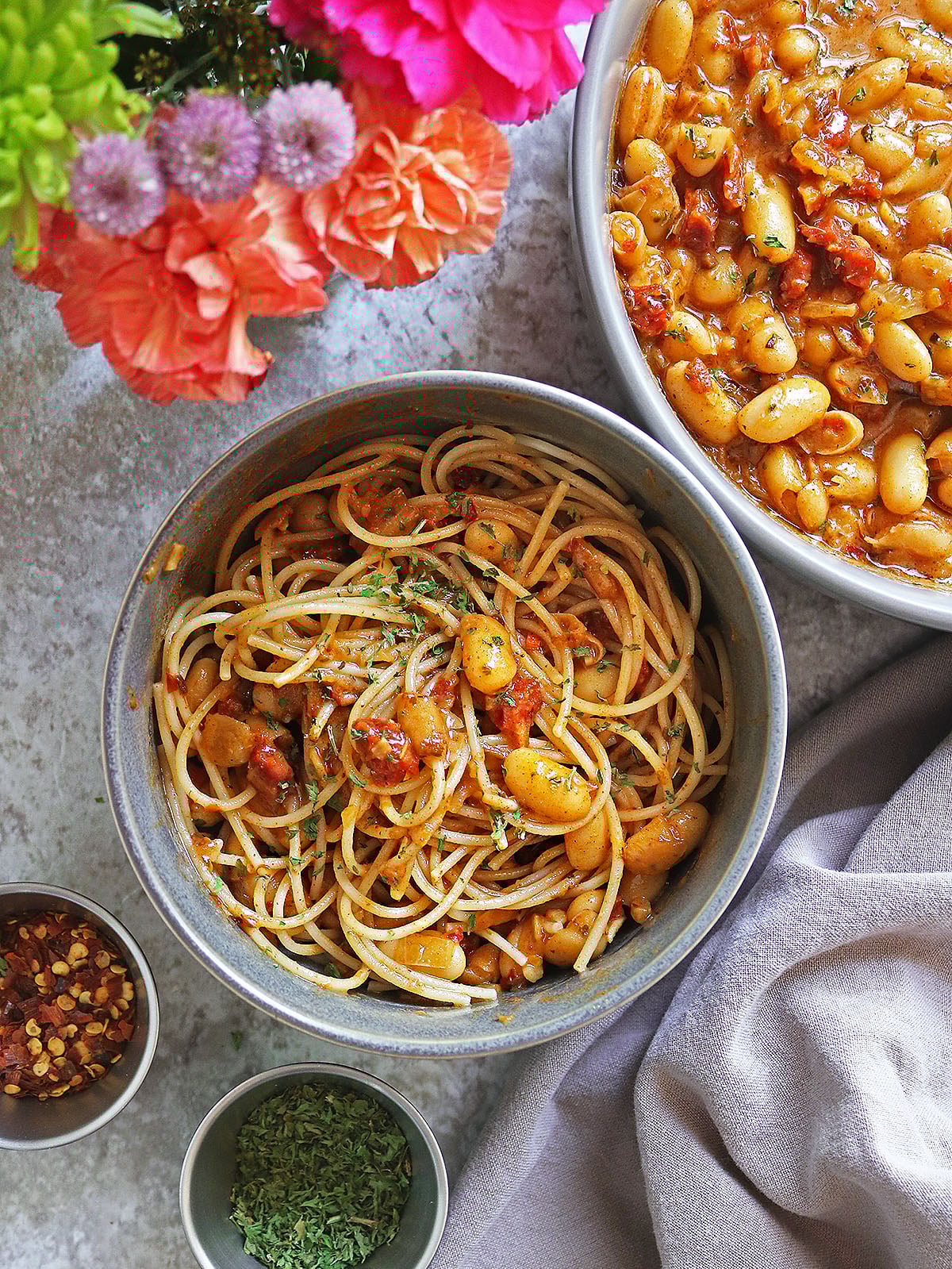 Pasta and Marry Me White Bean Skillet